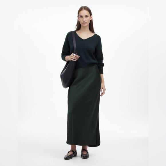 Madewell Dresses & Skirts - Madewell Size 12 Green Satin Maxi Slip Skirt NT393